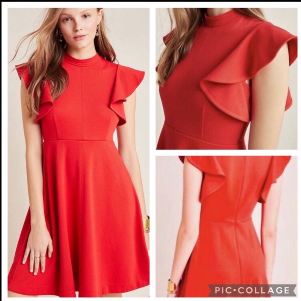 Anthropologie Maeve Red Deena Mini Dress - NWT